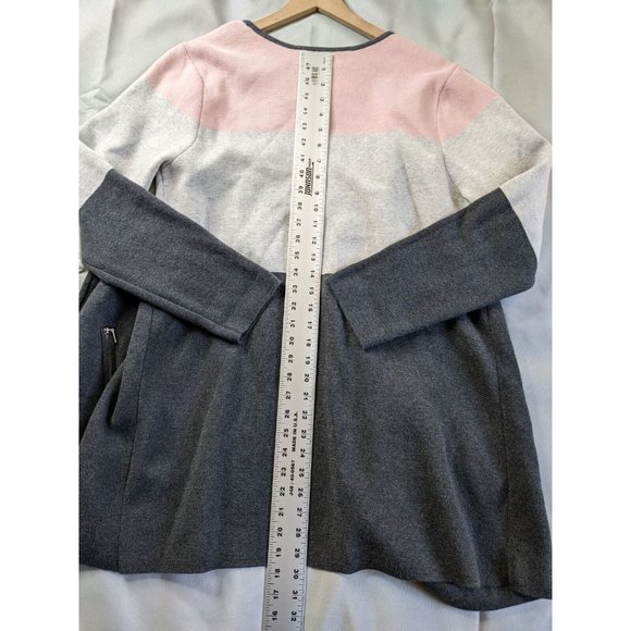 Charter Club Sweater Pink Gray Open Long Sleeve Casual Cotton Womens Size L - Picture 6 of 8